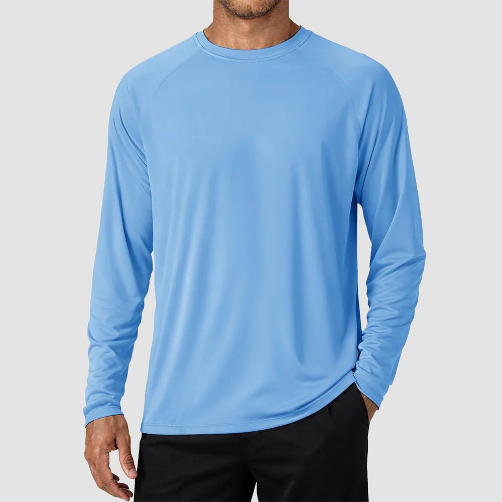 TACVASEN Blue Men's UPF 50+ Long Sleeve Quick Dry Sun Protection Shirt