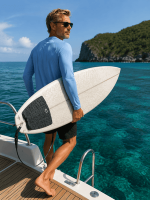 TACVASEN Blue Men's UPF 50+ Long Sleeve Quick Dry Sun Protection Shirt