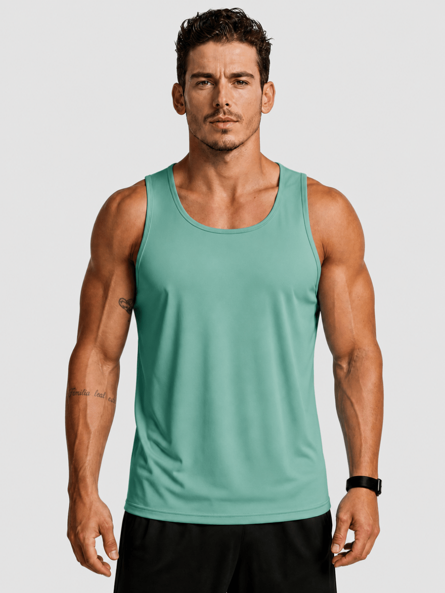 TACVASEN Grey Green Men's UPF 50+ Moisture Wicking Sports Vests