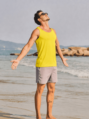 TACVASEN Yellow Men's UPF 50+ Moisture Wicking Sports Vests