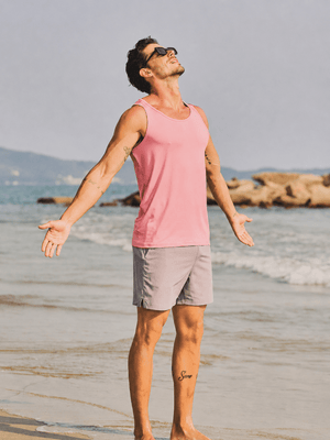 TACVASEN Pink Men's UPF 50+ Moisture Wicking Sports Vests