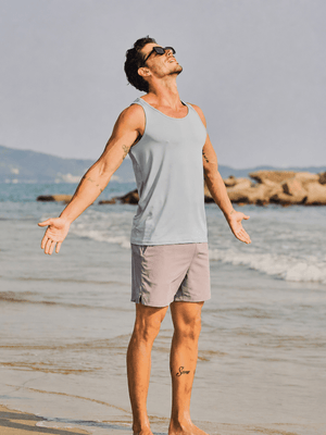 TACVASEN Light Grey Men's UPF 50+ Moisture Wicking Sports Vests