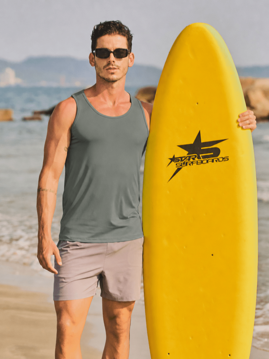 TACVASEN Dark Grey Men's UPF 50+ Moisture Wicking Sports Vests