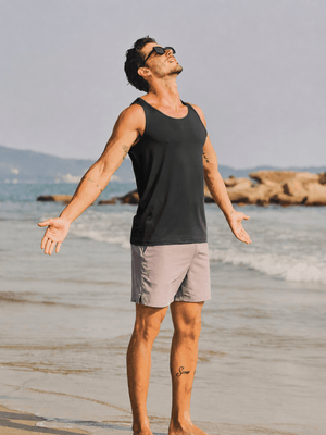 TACVASEN Black Men's UPF 50+ Moisture Wicking Sports Vests