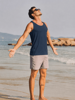 TACVASEN Navy Men's UPF 50+ Moisture Wicking Sports Vests