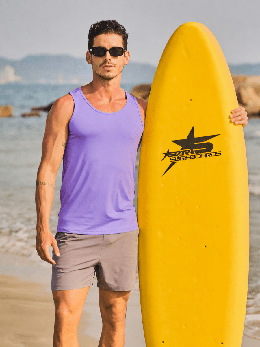 TACVASEN Light Purple Men's UPF 50+ Moisture Wicking Sports Vests