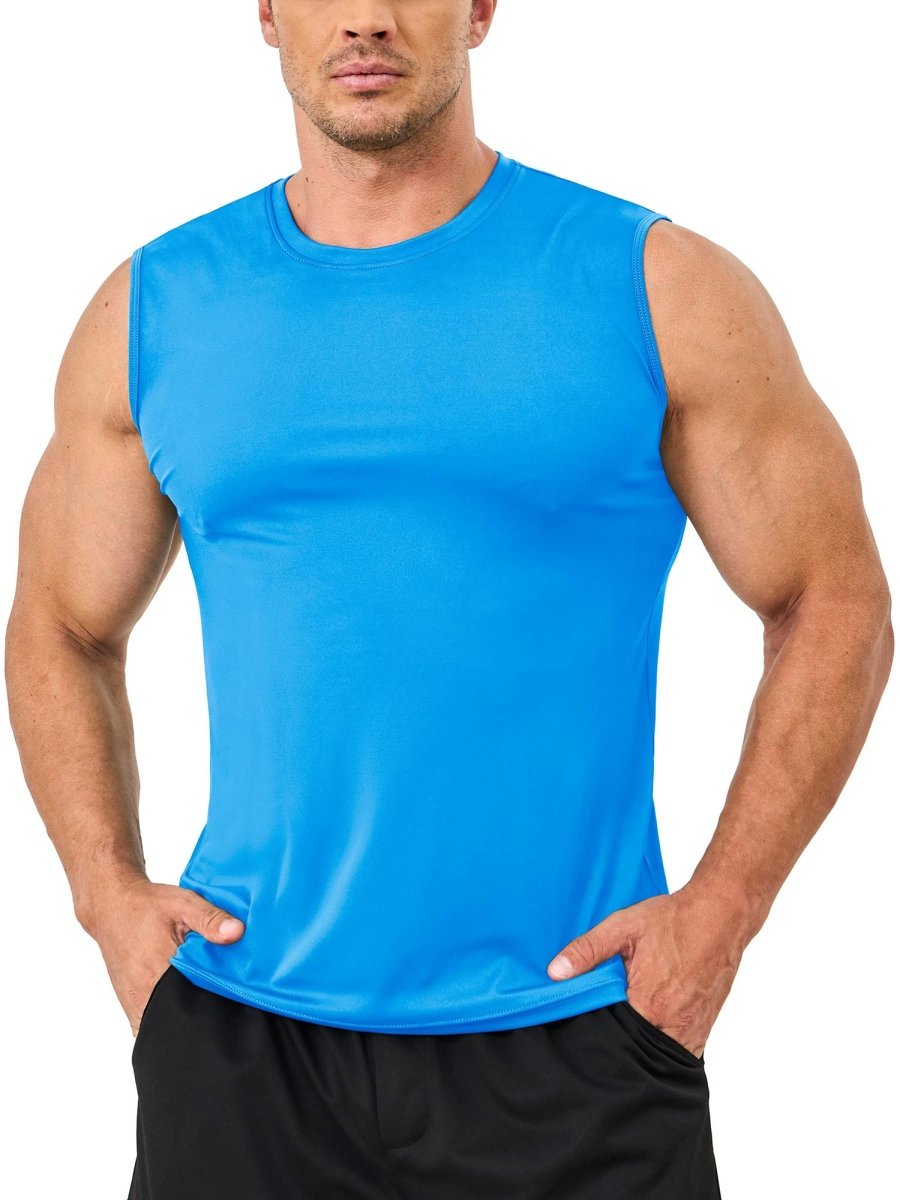 TACVASEN Azure Men's UPF 50+ Quick Dry Sleeveless Shirts
