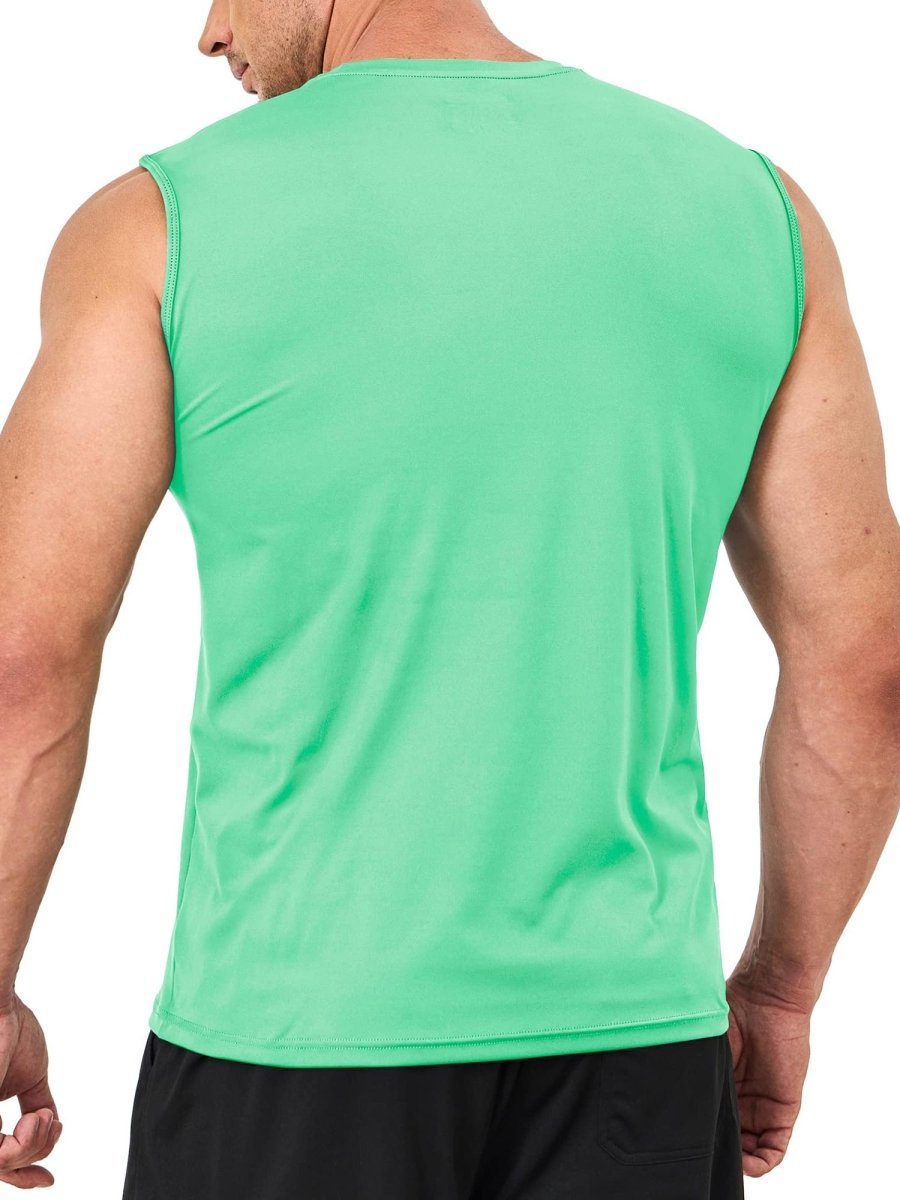 TACVASEN Mint Green Men's UPF 50+ Quick Dry Sleeveless Shirts