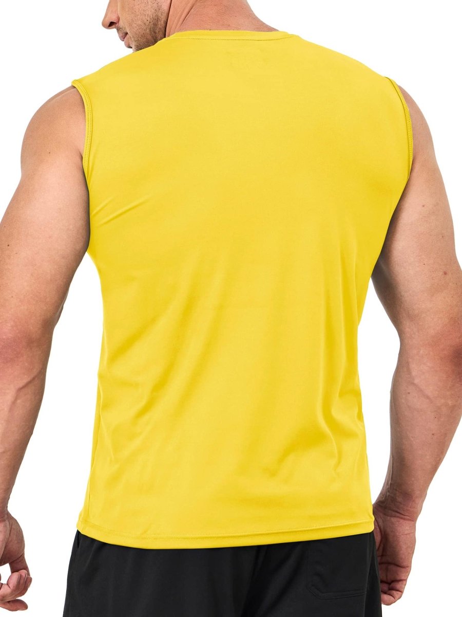 TACVASEN Yellow Men's UPF 50+ Quick Dry Sleeveless Shirts
