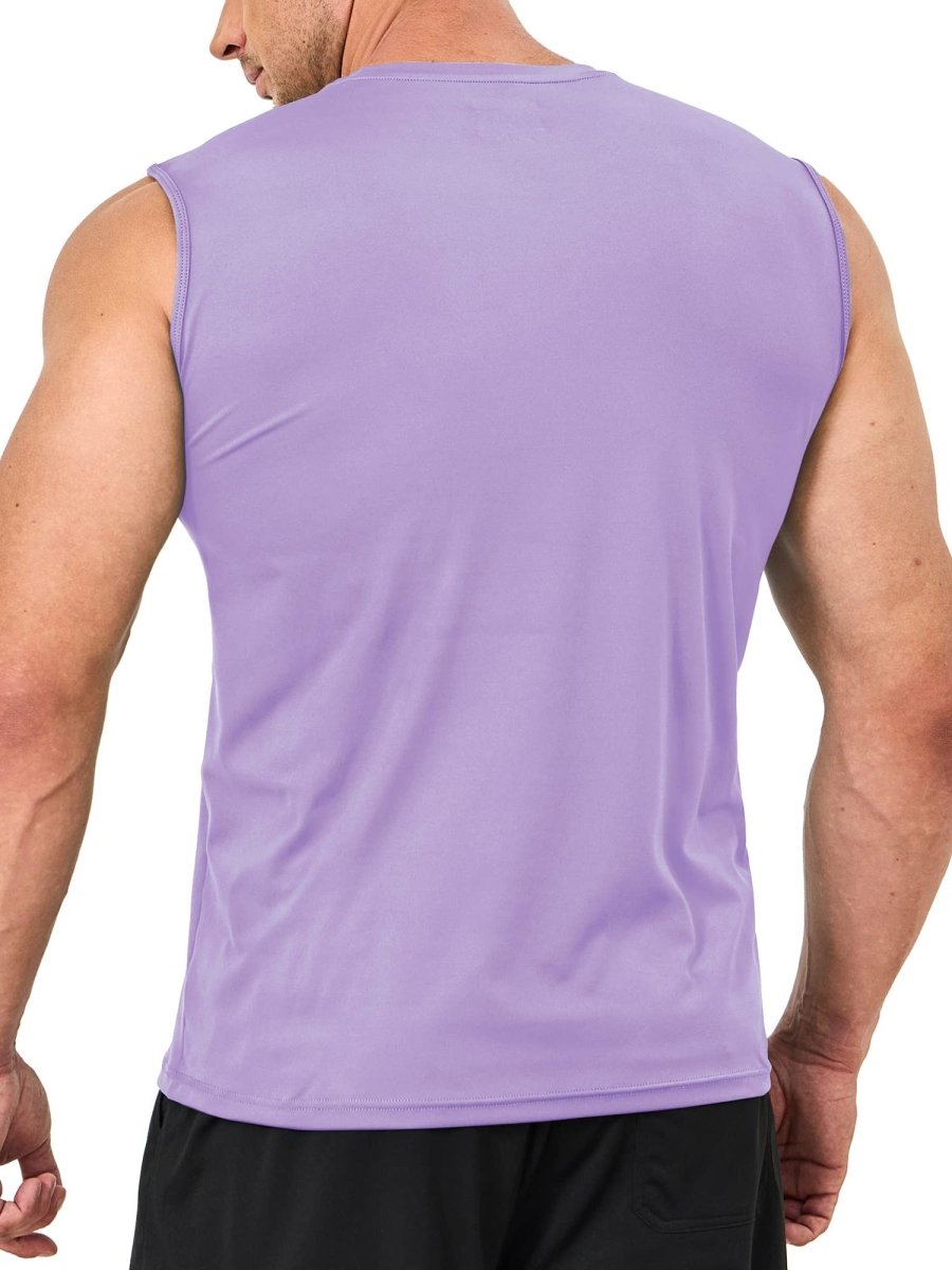 TACVASEN Light Purple Men's UPF 50+ Quick Dry Sleeveless Shirts