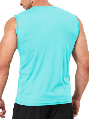 TACVASEN Light Blue Men's UPF 50+ Quick Dry Sleeveless Shirts