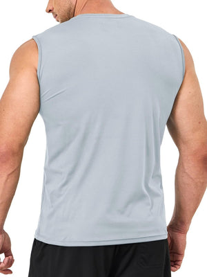 TACVASEN Light Grey Men's UPF 50+ Quick Dry Sleeveless Shirts