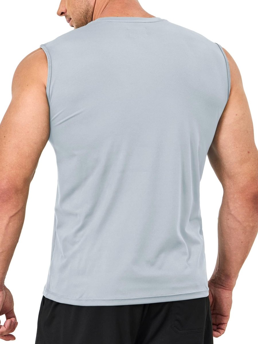 TACVASEN Light Grey Men's UPF 50+ Quick Dry Sleeveless Shirts