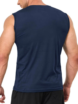 TACVASEN Navy Men's UPF 50+ Quick Dry Sleeveless Shirts