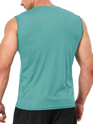 TACVASEN Grey Green Men's UPF 50+ Quick Dry Sleeveless Shirts