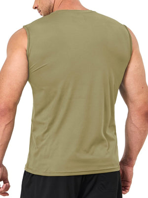TACVASEN Dull Cyan Men's UPF 50+ Quick Dry Sleeveless Shirts