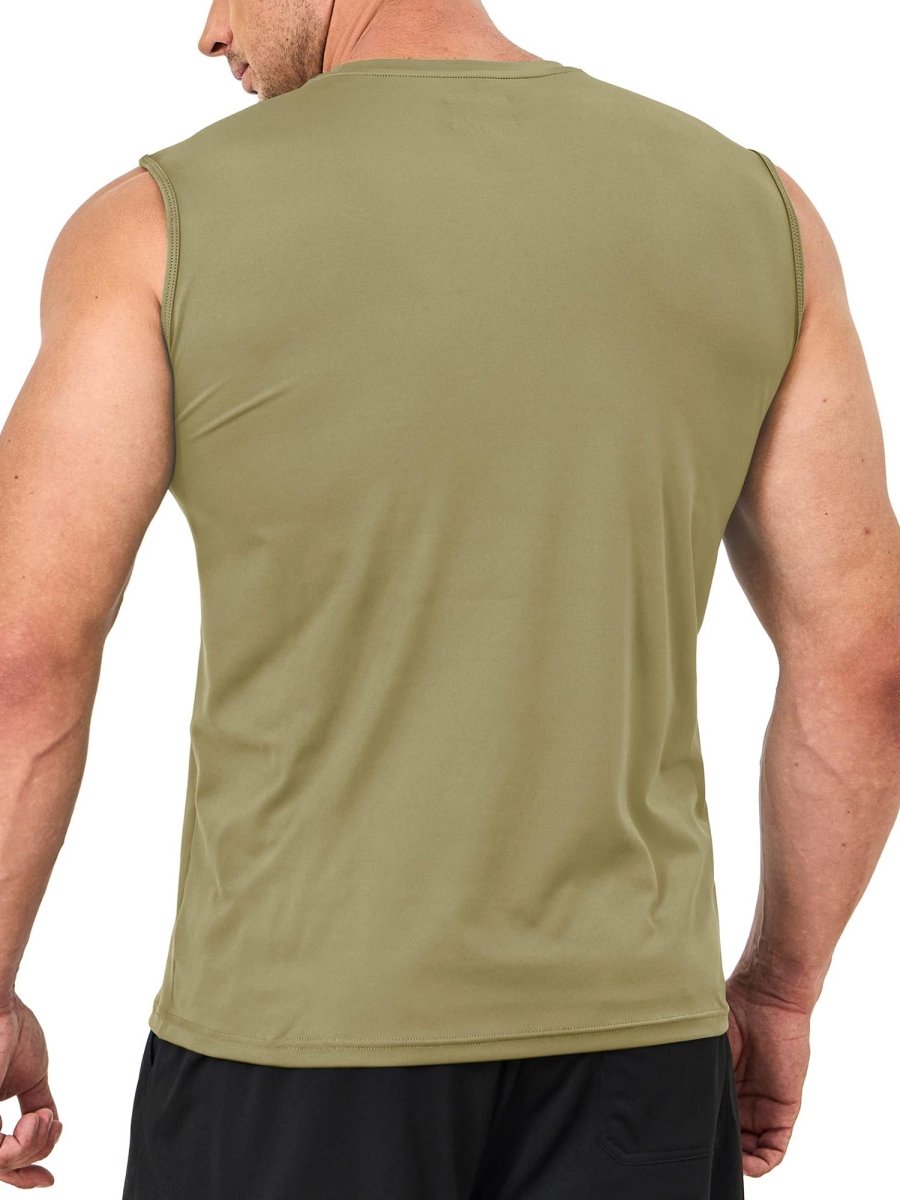 TACVASEN Dull Cyan Men's UPF 50+ Quick Dry Sleeveless Shirts