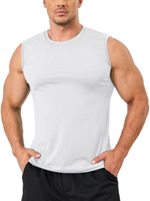 TACVASEN White Men's UPF 50+ Quick Dry Sleeveless Shirts
