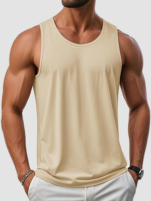 TACVASEN Light Apricot Men's UPF 50+ Quick Dry Workout & Gym Tank Top