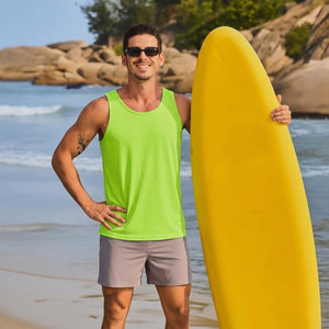TACVASEN Green Men's UPF 50+ Quick Dry Workout & Gym Tank Top