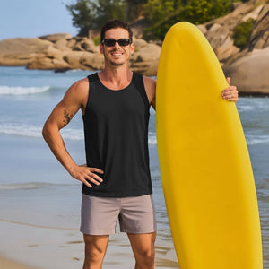 TACVASEN Black Men's UPF 50+ Quick Dry Workout & Gym Tank Top