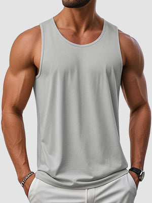 TACVASEN Light Gray Men's UPF 50+ Quick Dry Workout & Gym Tank Top