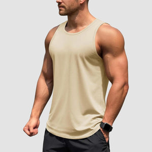 TACVASEN Light Apricot Men's UPF 50+ Quick Dry Workout & Gym Tank Top