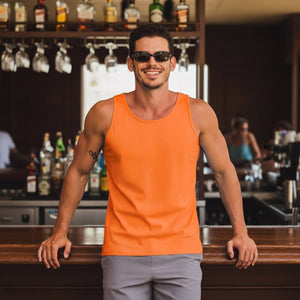TACVASEN Orange Men's UPF 50+ Quick Dry Workout & Gym Tank Top