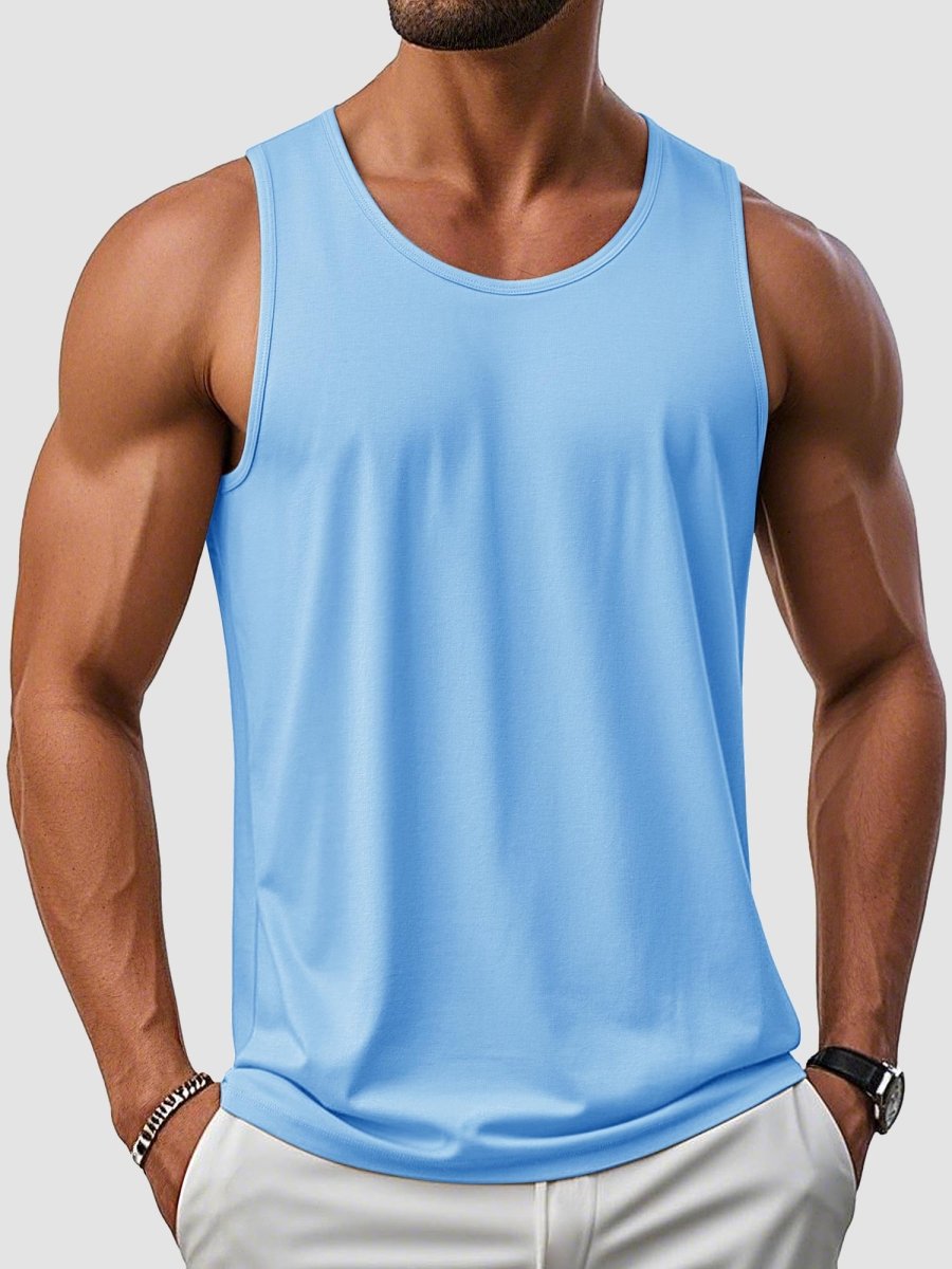 TACVASEN Sky Blue Men's UPF 50+ Quick Dry Workout & Gym Tank Top