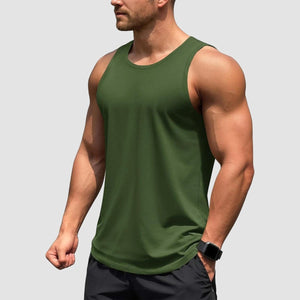TACVASEN Army Green Men's UPF 50+ Quick Dry Workout & Gym Tank Top