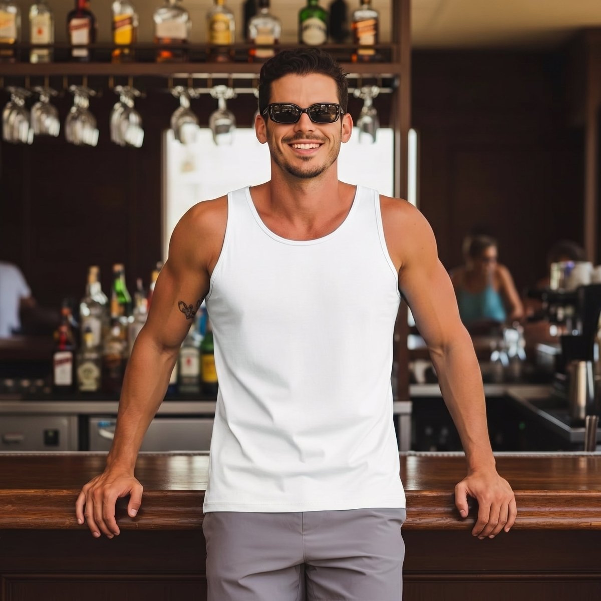 TACVASEN White Men's UPF 50+ Quick Dry Workout & Gym Tank Top