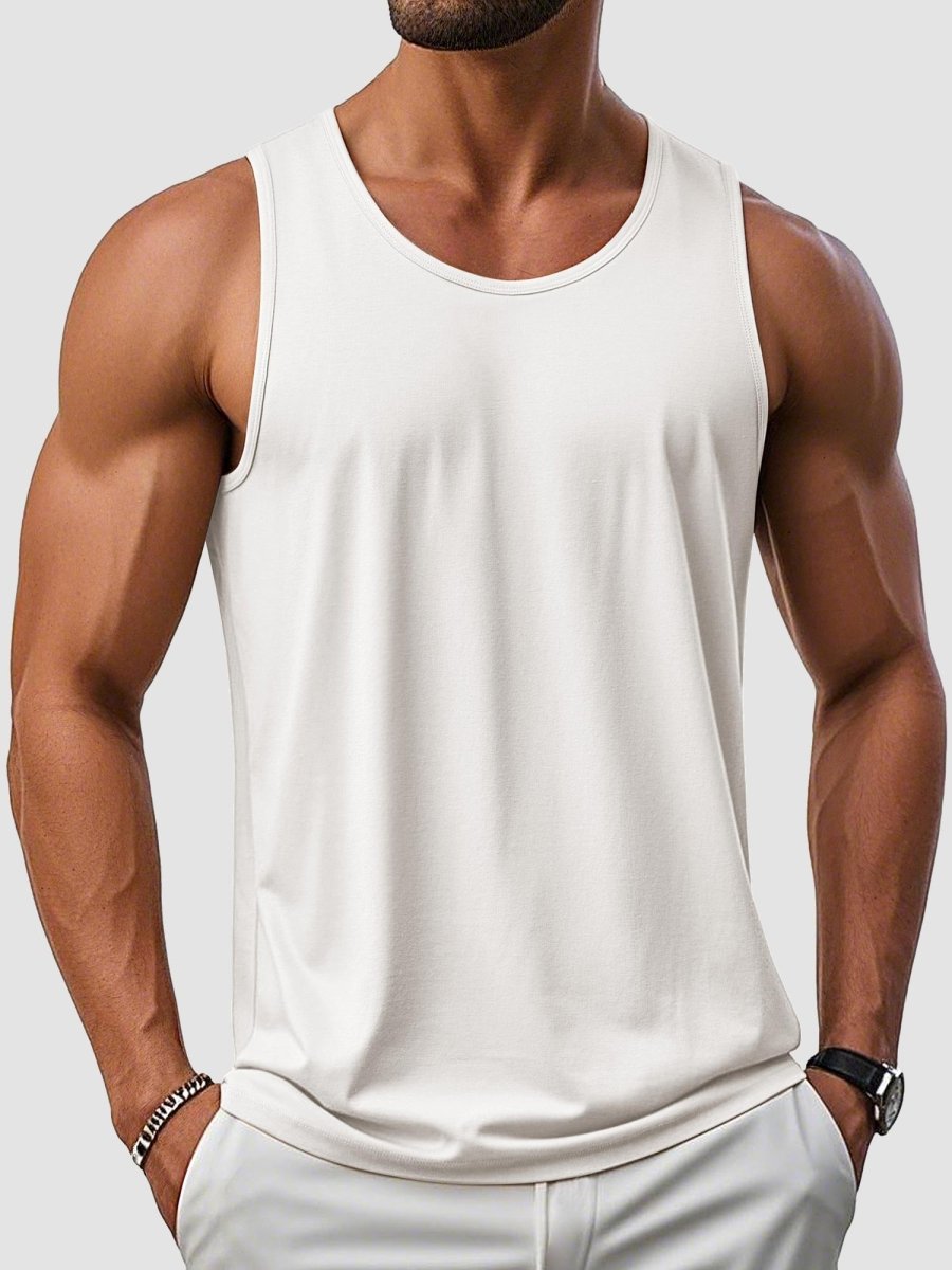 TACVASEN White Men's UPF 50+ Quick Dry Workout & Gym Tank Top