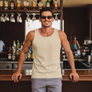 TACVASEN Light Apricot Men's UPF 50+ Quick Dry Workout & Gym Tank Top