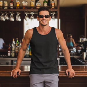 TACVASEN Black Men's UPF 50+ Quick Dry Workout & Gym Tank Top
