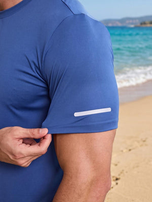 TACVASEN Blue Grey Men's UPF 50+ Quick-Drying Functional Sports Shirt