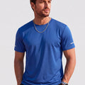 TACVASEN Blue Grey Men's UPF 50+ Quick-Drying Functional Sports Shirt