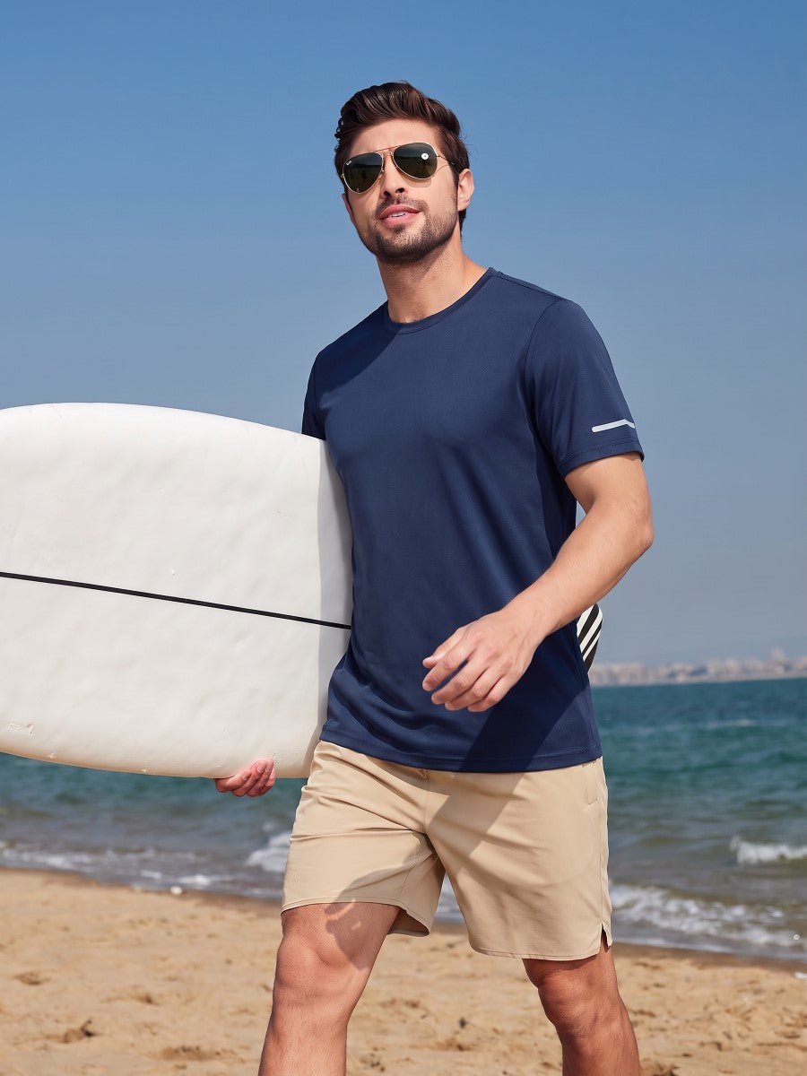 TACVASEN Navy Men's UPF 50+ Quick-Drying Functional Sports Shirt