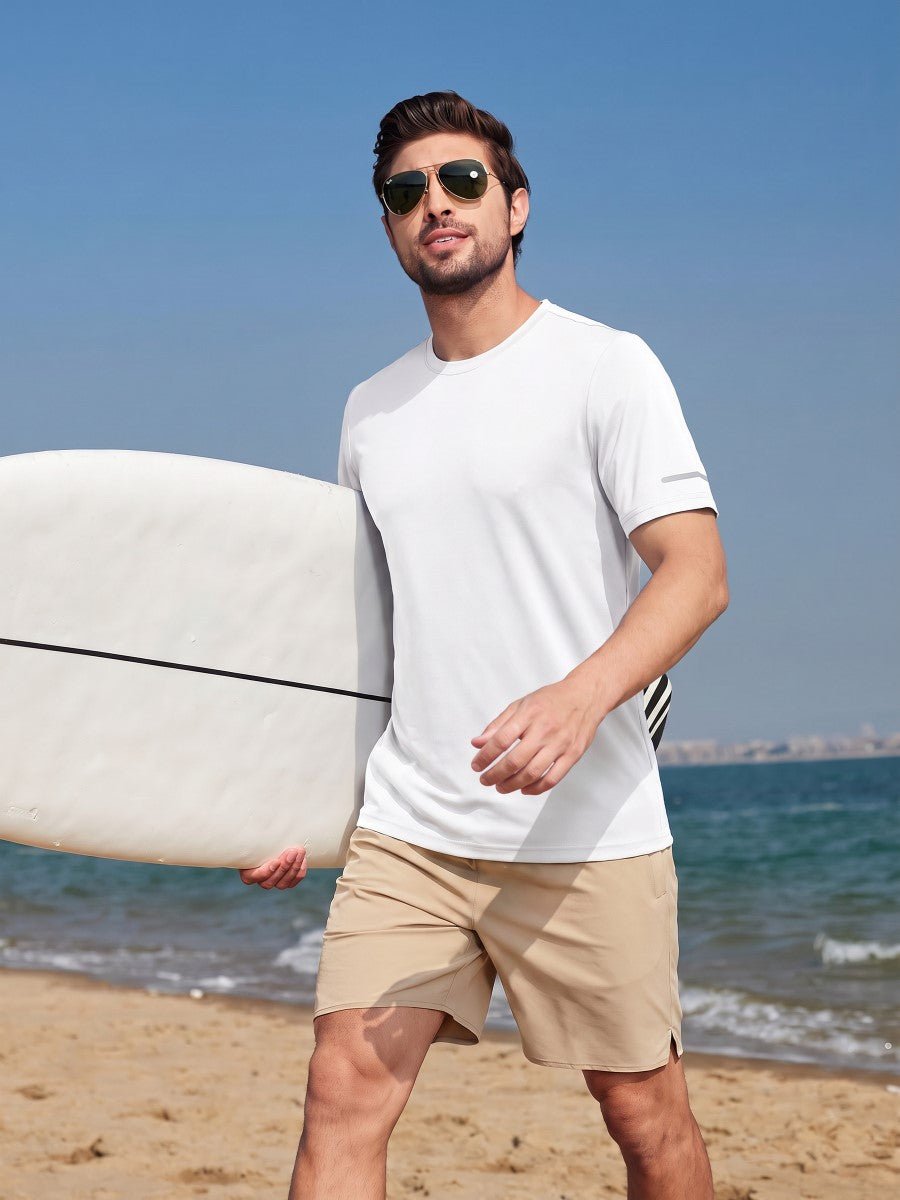 TACVASEN White Men's UPF 50+ Quick-Drying Functional Sports Shirt