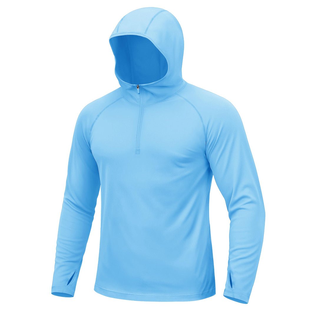 TACVASEN Sky Blue Quarter Zip UPF 50+ Sun Protection Hoodie Shirts