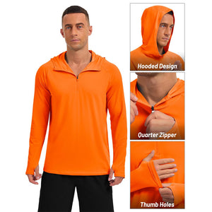 TACVASEN Sky Blue Quarter Zip UPF 50+ Sun Protection Hoodie Shirts