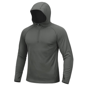TACVASEN Sky Blue Quarter Zip UPF 50+ Sun Protection Hoodie Shirts