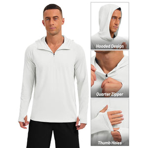 TACVASEN Sky Blue Quarter Zip UPF 50+ Sun Protection Hoodie Shirts