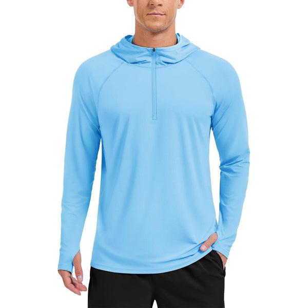 Men's UPF 50+ Sun Protection Hoodie Running & Fishing Shirt - AT24M3248
