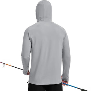 TACVASEN Light Grey Quarter Zip UPF 50+ Sun Protection Hoodie Shirts