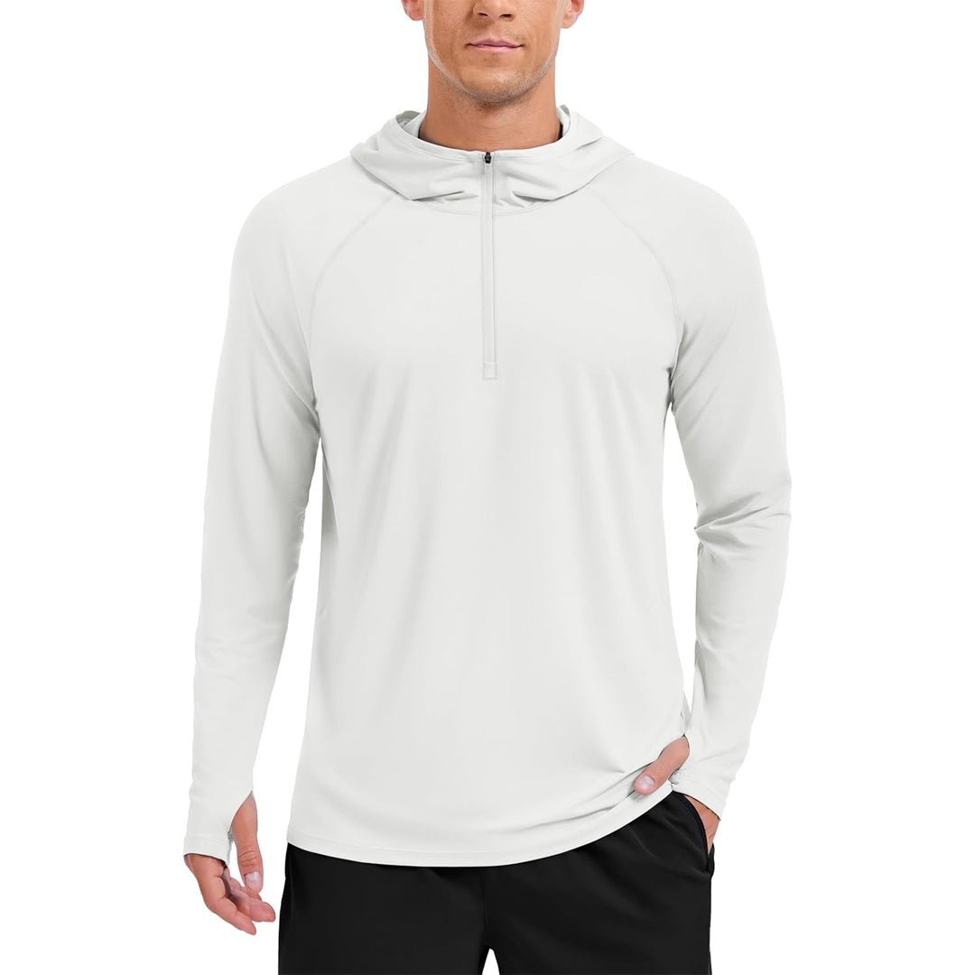 TACVASEN White Quarter Zip UPF 50+ Sun Protection Hoodie Shirts