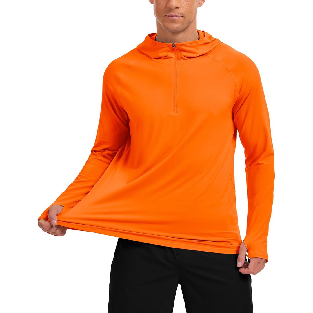 TACVASEN Orange Quarter Zip UPF 50+ Sun Protection Hoodie Shirts