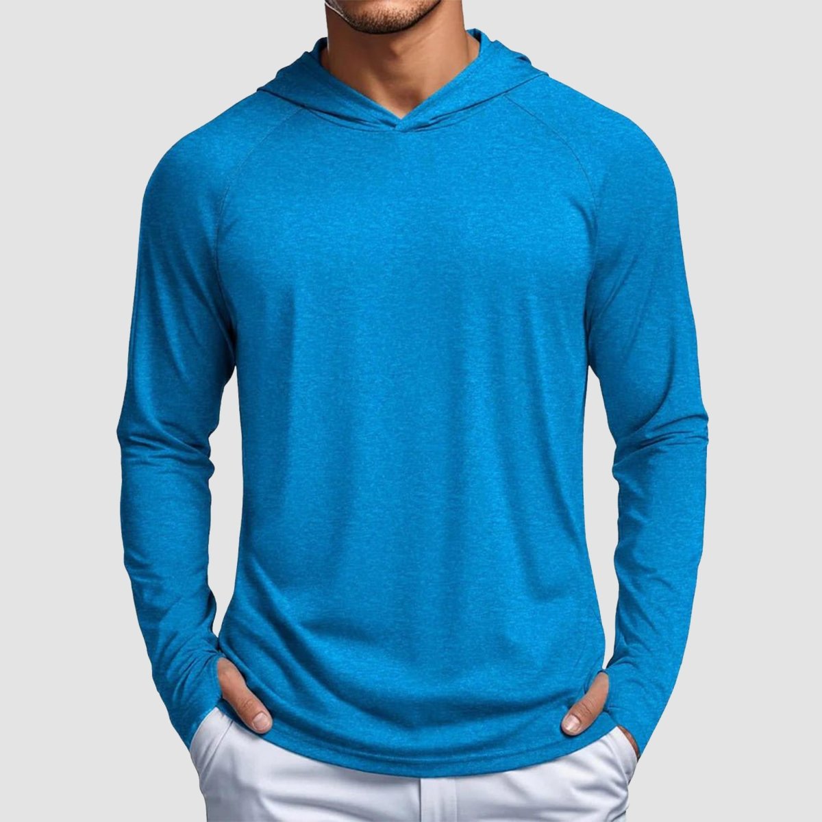 TACVASEN Light Green Men's UPF 50+ Sun Protection Hoodies with Thumb Holes