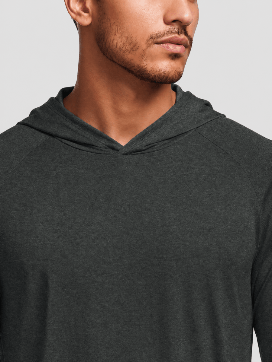 TACVASEN Sea Blue Men's UPF 50+ Sun Protection Hoodies with Thumb Holes