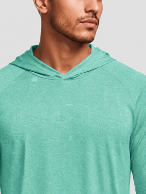 TACVASEN Sea Blue Men's UPF 50+ Sun Protection Hoodies with Thumb Holes