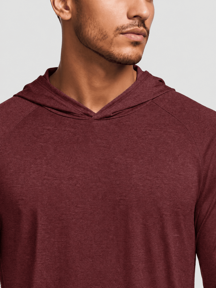 TACVASEN Sea Blue Men's UPF 50+ Sun Protection Hoodies with Thumb Holes